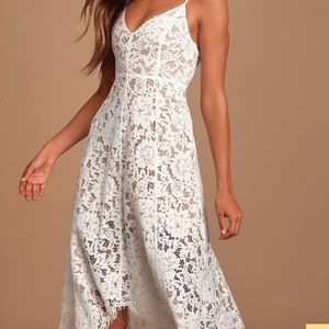 One Wish White Lace Midi Dress NWT